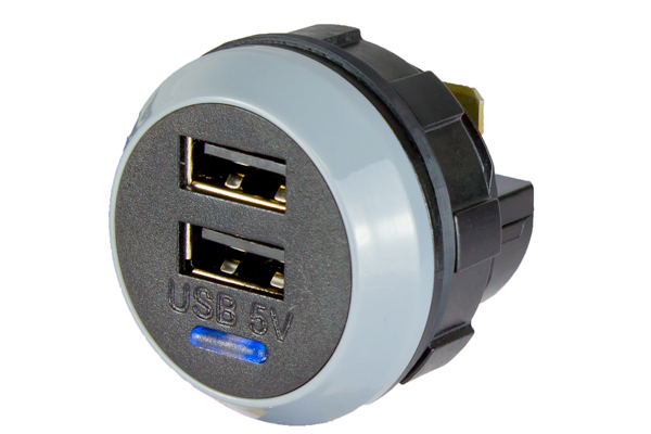 USB laddare dubbel 12/24V 3,0A