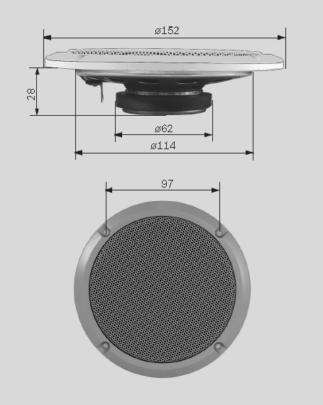 Speaker 130 grey (16st/frp)