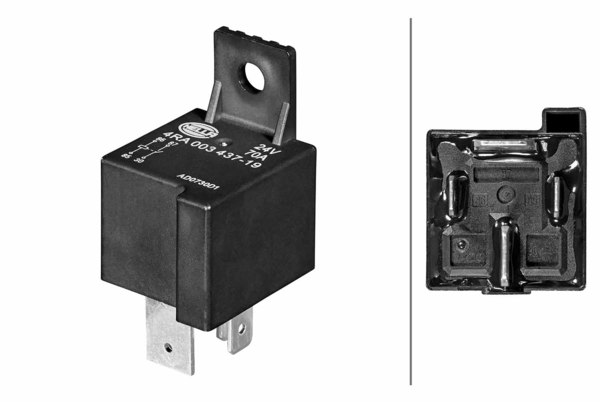 Enkelrel 24V 70A med fste